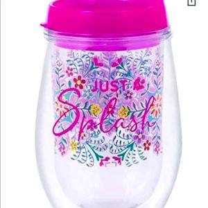 Vera Bradley Acrylic Wine Glass with Lid in Kaleidoscope